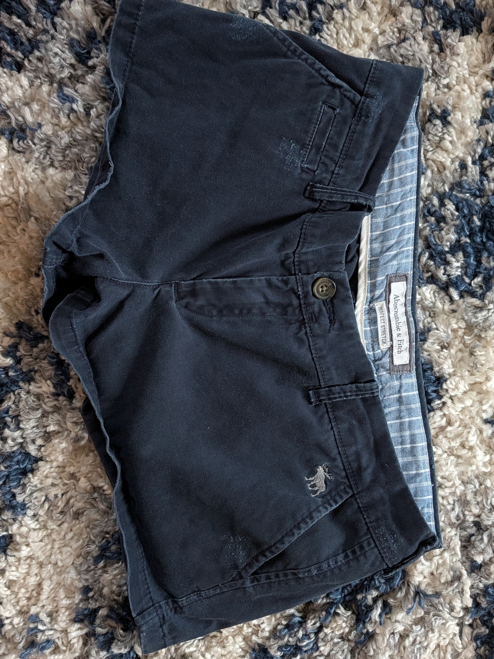 Y2K Abercrombie & Fitch Navy Flat-Front Women’s Shorts